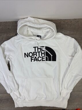 The North Face Logo Pullover Hoodie White Fleece Women’s Medium